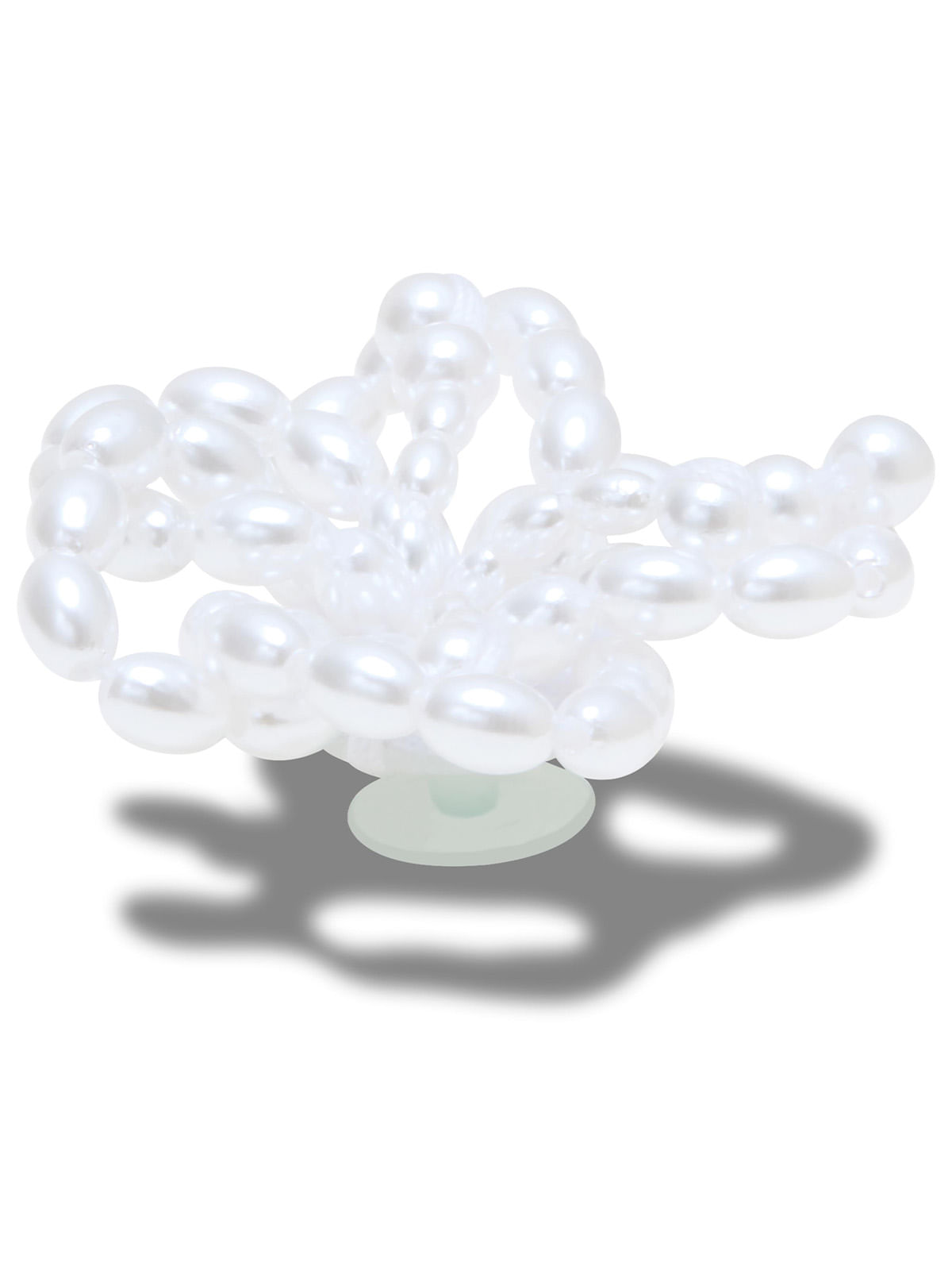 Jibbitz Perla Blanca con bordado floral Blanco Crocs