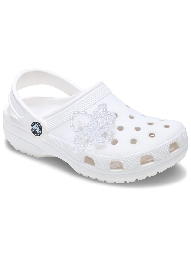 Jibbitz-Perla-Blanca-con-bordado-floral-Blanco-Crocs