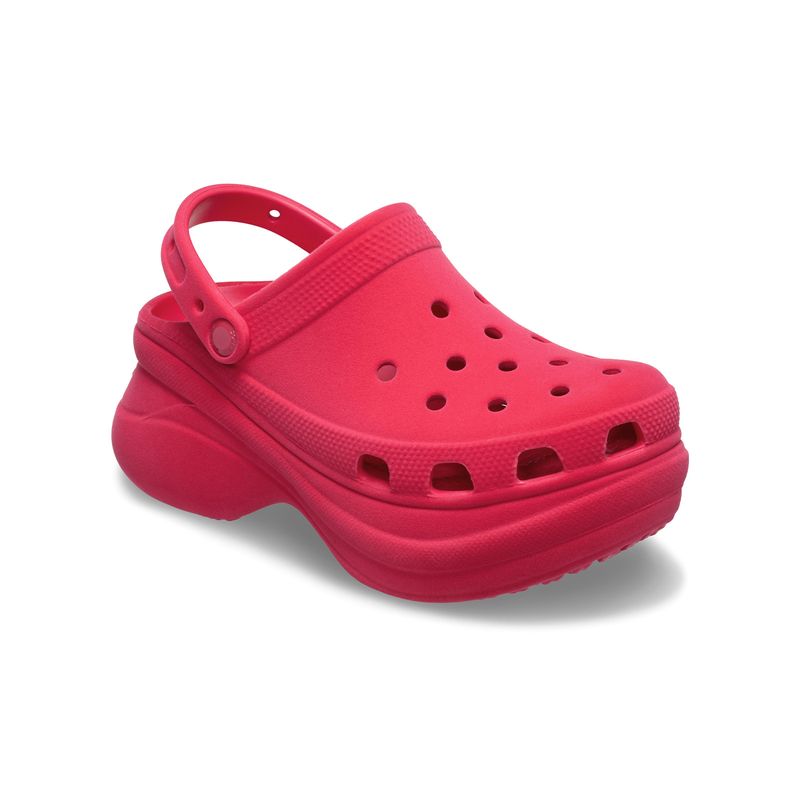 Zueco Plataforma Mujer Bae Velvet Fucsia Crocs