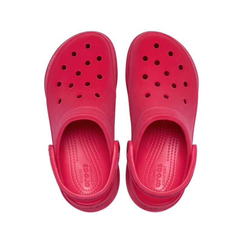 Zueco Plataforma Mujer Bae Velvet Fucsia Crocs
