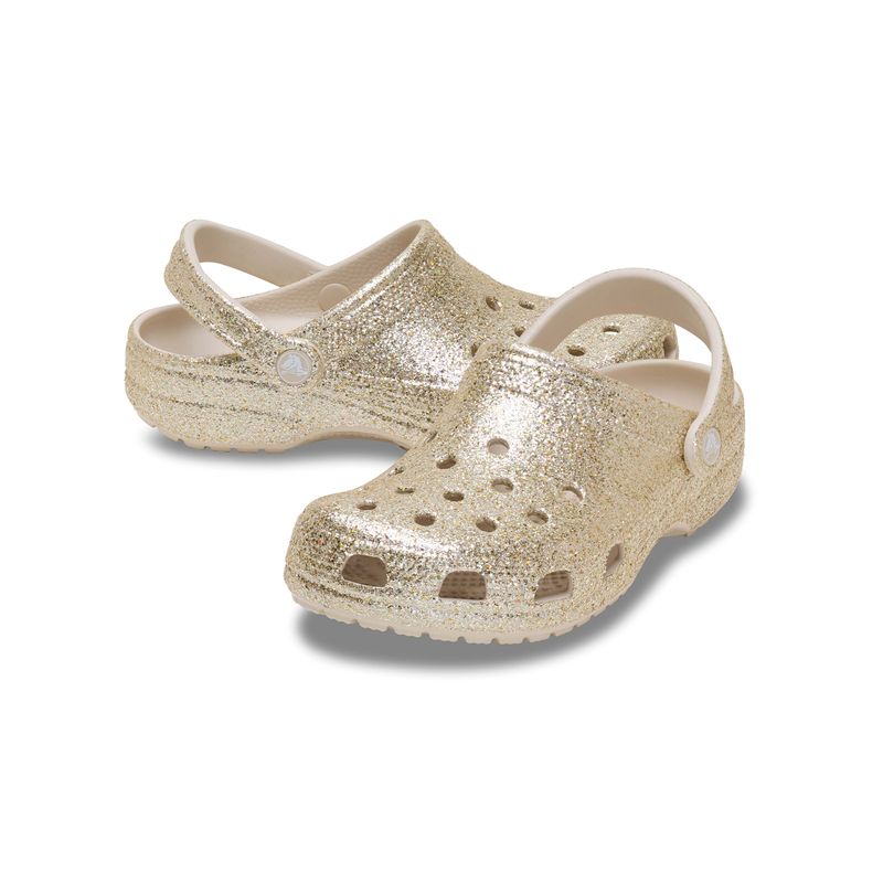 Zueco Unisex Classic Clog Glitter Dorado Crocs