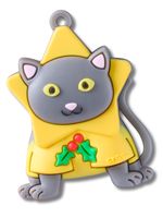 Jibbitz-Gato-Navideño-Colgante-Blanco-Crocs