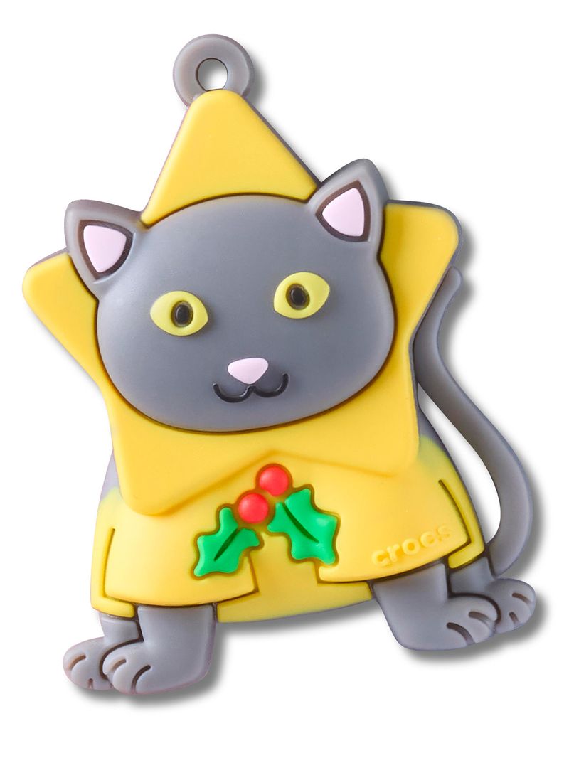 Jibbitz-Gato-Navideño-Colgante-Blanco-Crocs