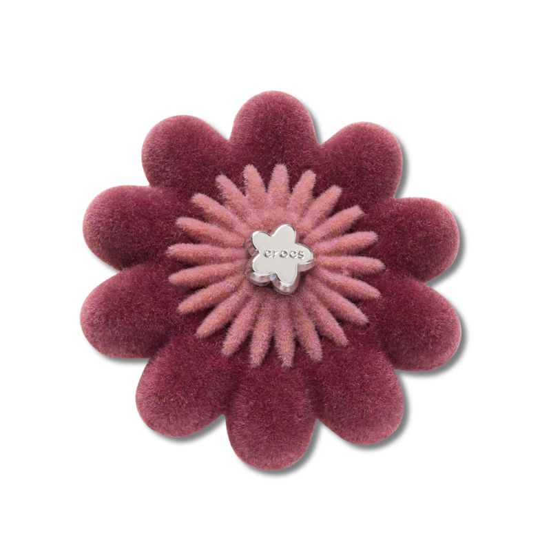 Jibbitz Flor de Terciopelo Oscuro Negro Crocs