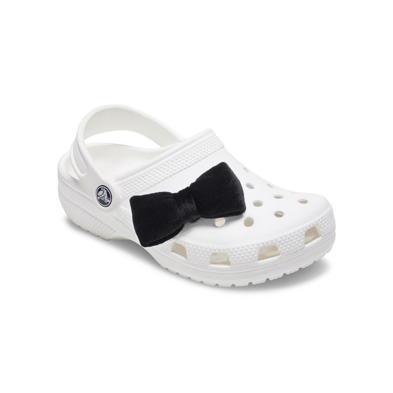 Jibbitz Lazo de Terciopelo Negro Blanco Crocs