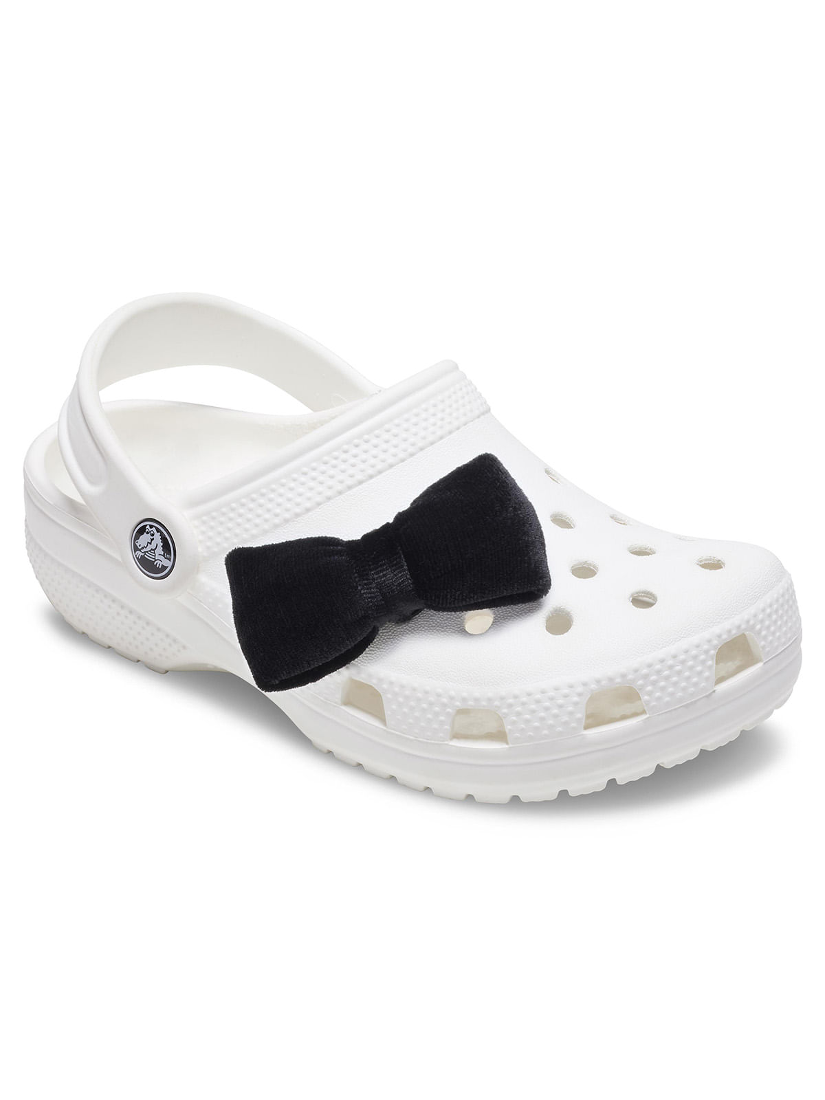 Jibbitz Lazo de Terciopelo Negro Blanco Crocs