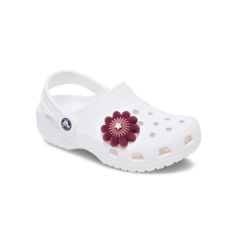 Jibbitz Flor de Terciopelo Oscuro Negro Crocs