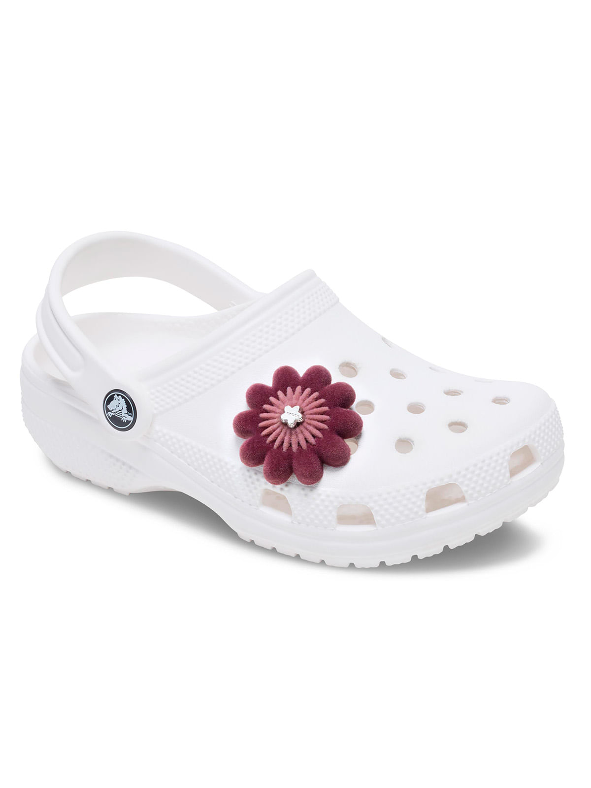 Jibbitz Flor de Terciopelo Oscuro Negro Crocs