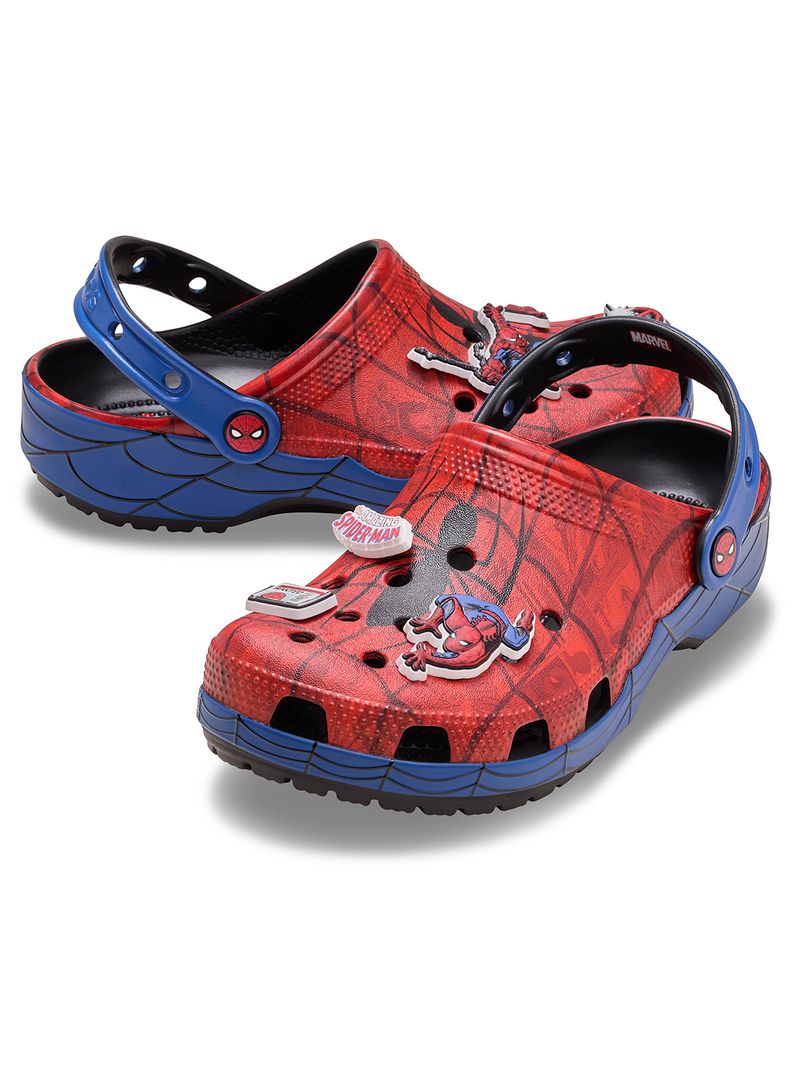 Zueco-Unisex-Spiderman-Web-Classic-Clog-Rojo-Crocs