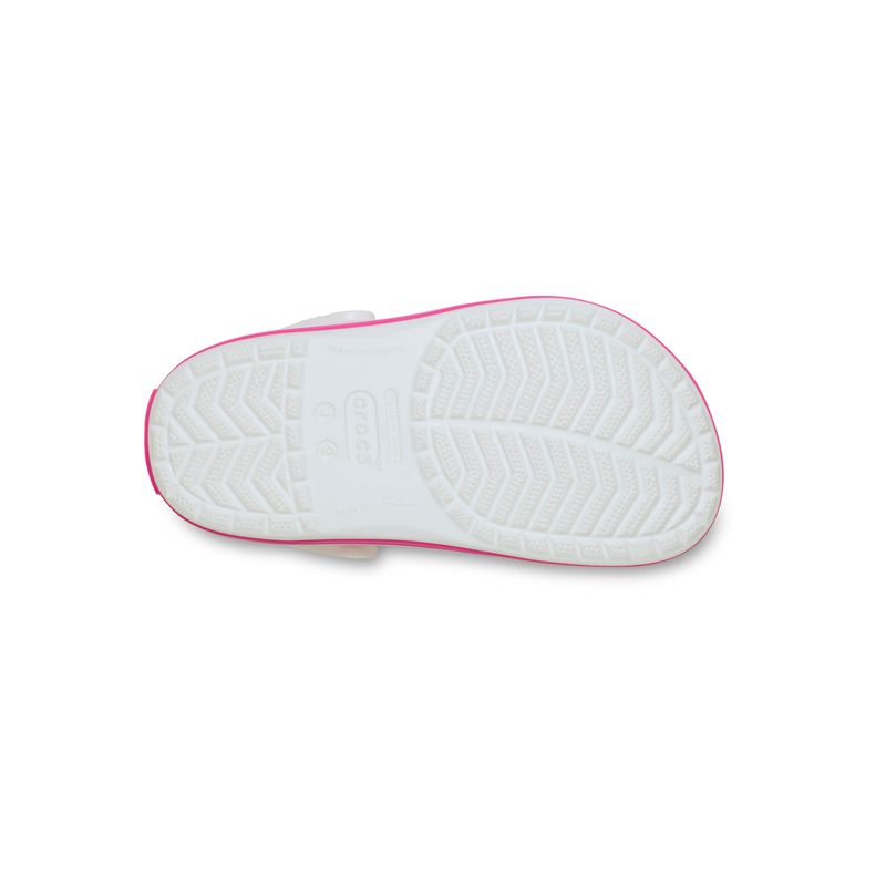 Zueco Niños Grandes Crocband Clog Blanco y Rosa Crocs