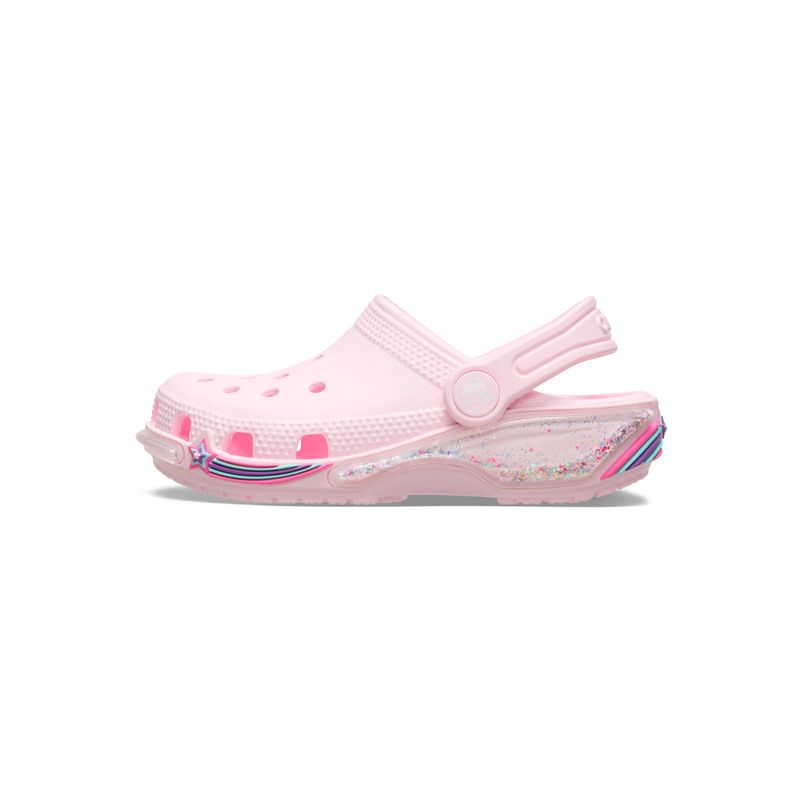 Zueco-Niños-Grandes-Classic-Clog-Glitter-Rosa-Crocs