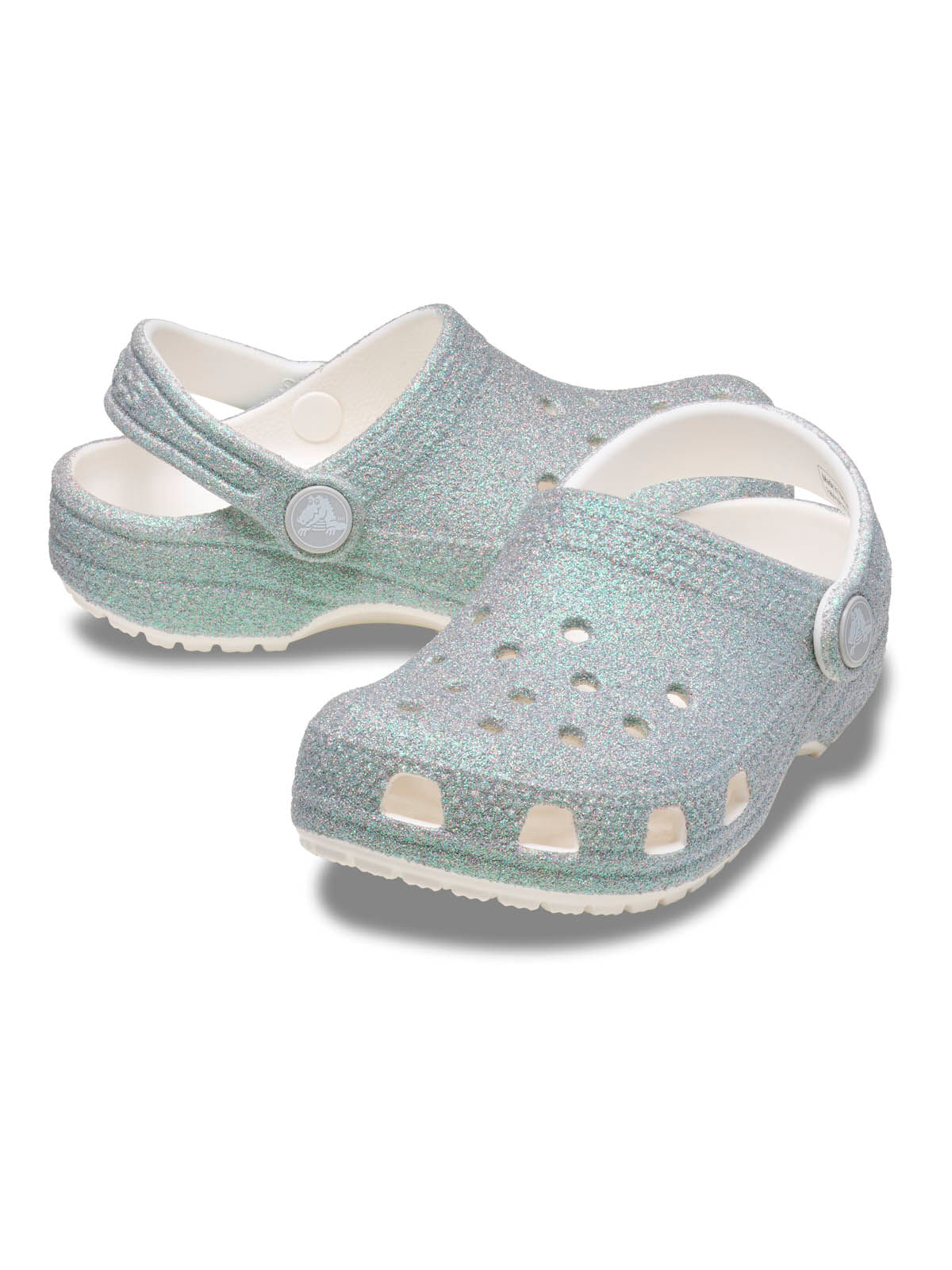 Zueco Niños Grandes Classic Clog Glitter Plateado Crocs