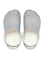 Zueco-Niños-Grandes-Classic-Clog-Glitter-Plateado-Crocs