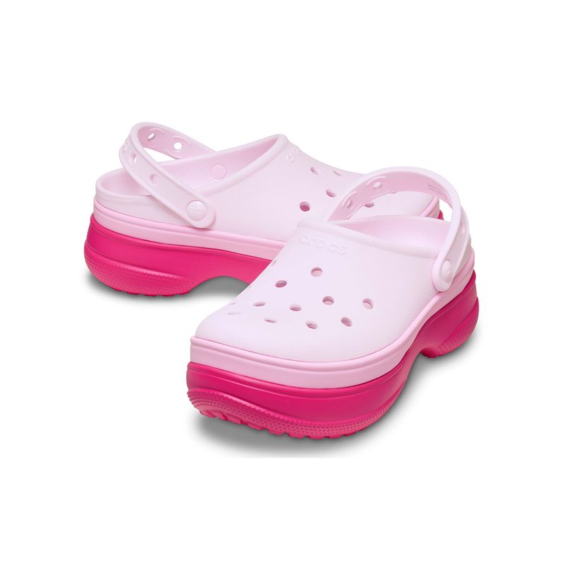 Zueco Plataforma Unisex Classic Stacked Rosa Crocs