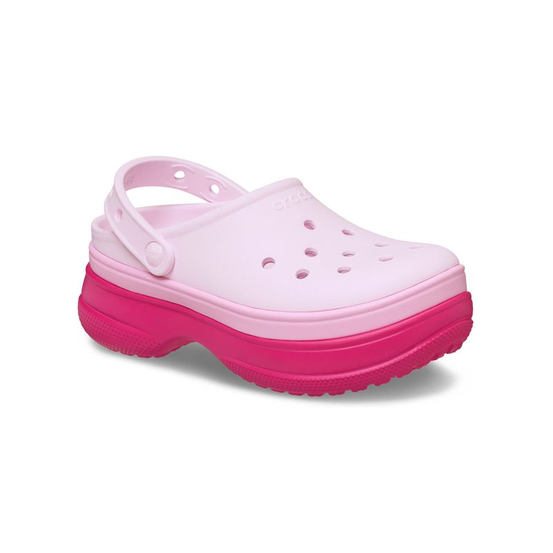 Zueco Plataforma Unisex Classic Stacked Rosa Crocs