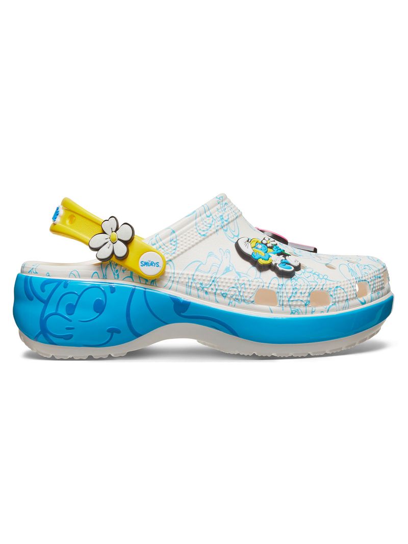 Zueco-Plataforma-Mujer-Classic-Clog-Pitufos-Celeste-Crocs