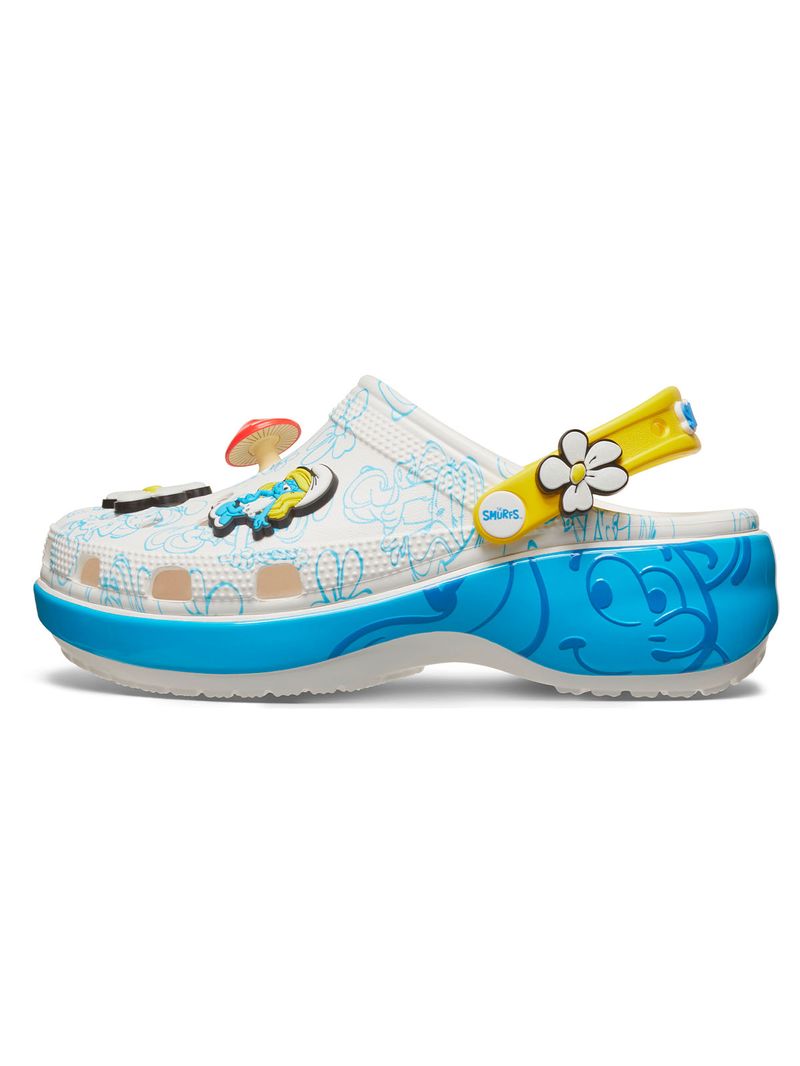 Zueco-Plataforma-Mujer-Classic-Clog-Pitufos-Celeste-Crocs