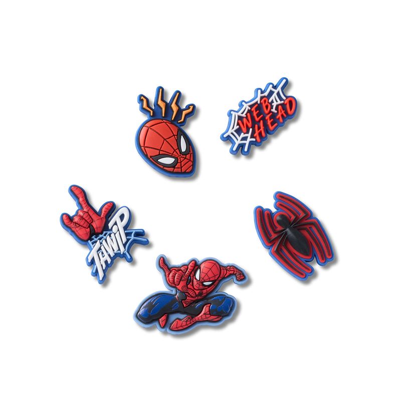 Jibbitz Spiderman Pack 5 Rojo Crocs