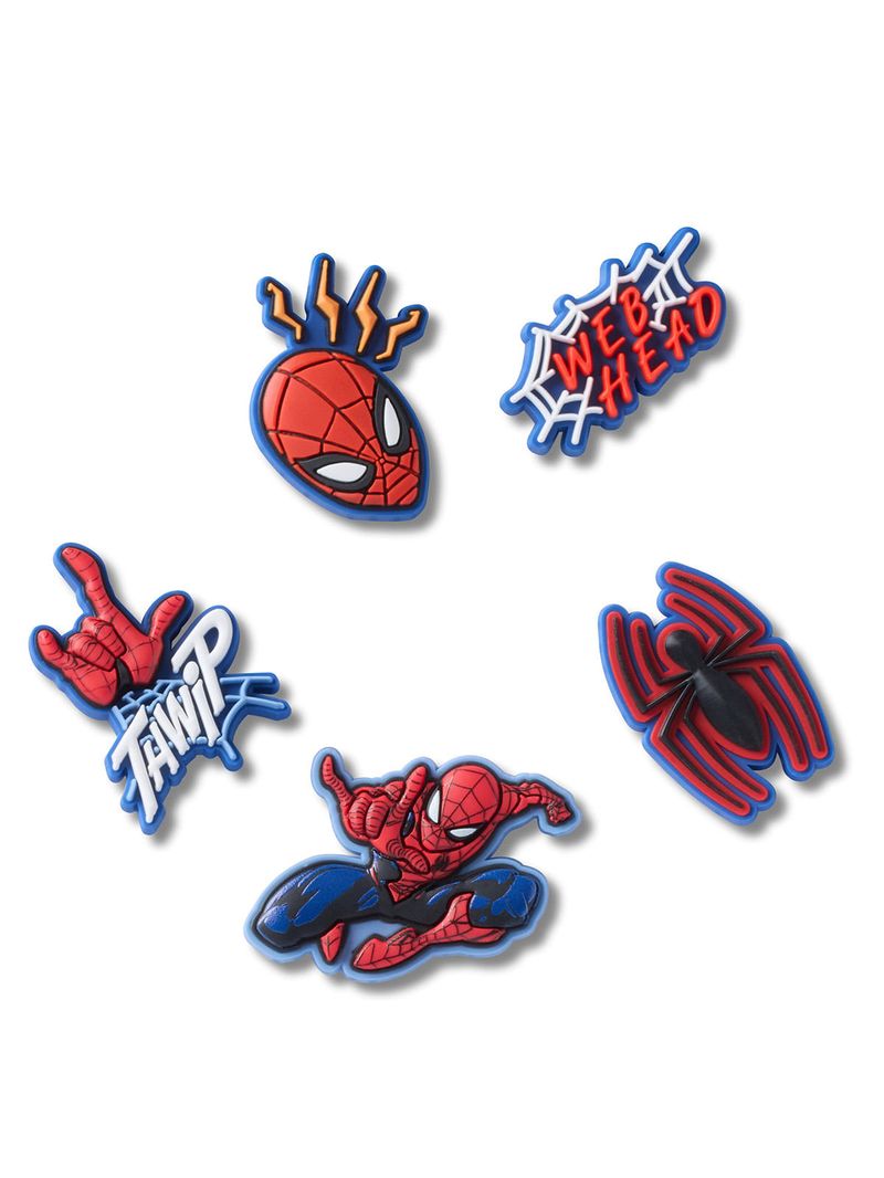 Jibbitz-Spiderman-Pack-5-Rojo-Crocs