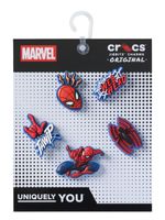 Jibbitz-Spiderman-Pack-5-Rojo-Crocs