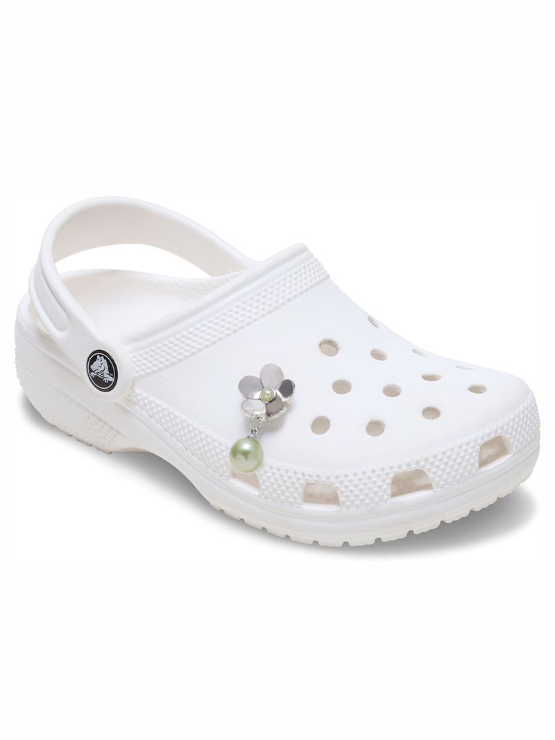Jibbitz-Perla-Colgante-con-Flor-Plateado-Crocs