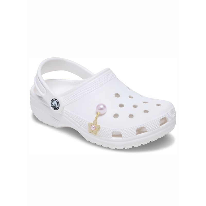 Jibbitz-Perla-Rosa-colgante-Flor-Dorada-Crocs
