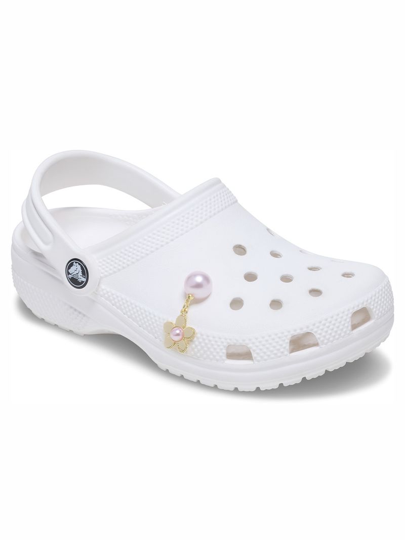 Jibbitz-Perla-Rosa-colgante-Flor-Dorada-Crocs