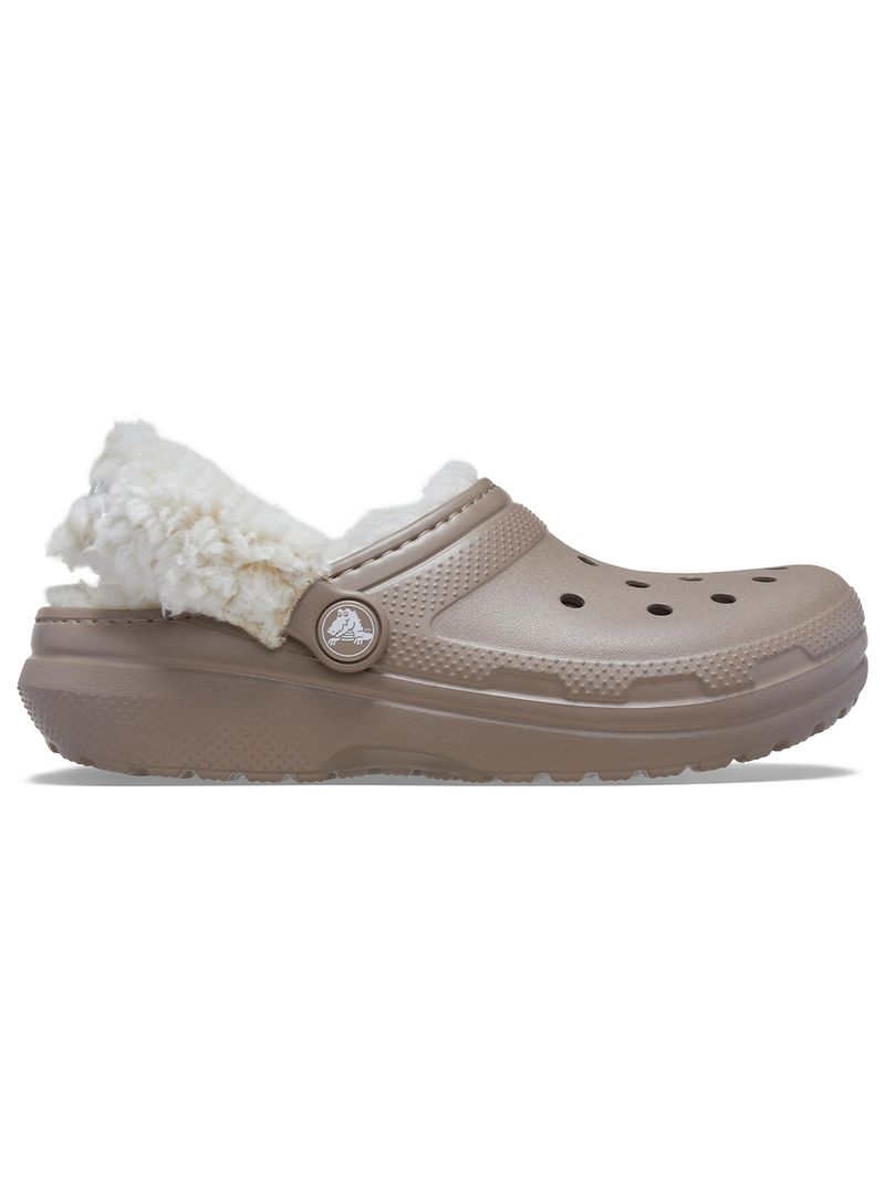 Zueco-Niños-Pequeños-Classic-Fleece-Lined-Cafe-Crocs