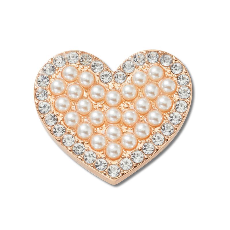 Jibbitz  Corazón Con Perlas Dorado Crocs