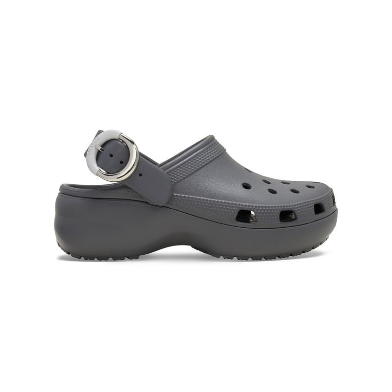 Zueco-Mujer-Classic-Platoform-Buckle-Gris-Oscuro-Crocs