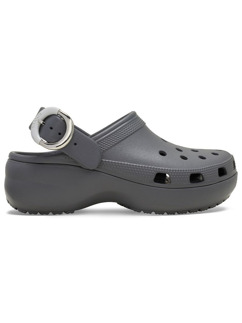 Zueco-Mujer-Classic-Platoform-Buckle-Gris-Oscuro-Crocs