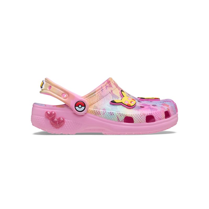 Zueco-Niños-Grandes-Classic-Clog-Pikachu-Rosa-Crocs