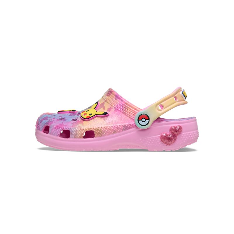 Zueco-Niños-Grandes-Classic-Clog-Pikachu-Rosa-Crocs